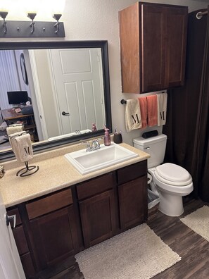 Hair dryer, towels, soap, toilet paper - Cozy 1-bedroom apartment with AC in lovely Frisco (Frisco)