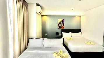 Down comforters, free WiFi, bed sheets