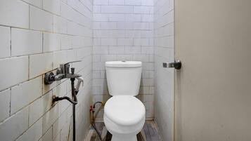 Douche, bidet, serviettes fournies