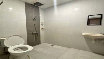 Douche, bidet, serviettes fournies