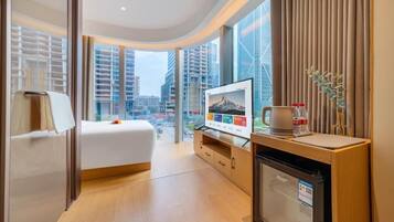 Deluxe Double Room, City View | Blackout drapes, soundproofing, iron/ironing board, free WiFi