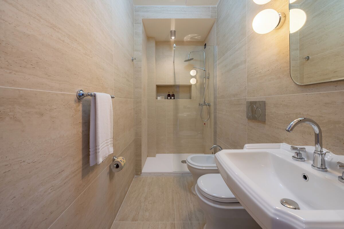 City Double Room, Balcony, City View | Bathroom | Shower, hair dryer, towels, soap