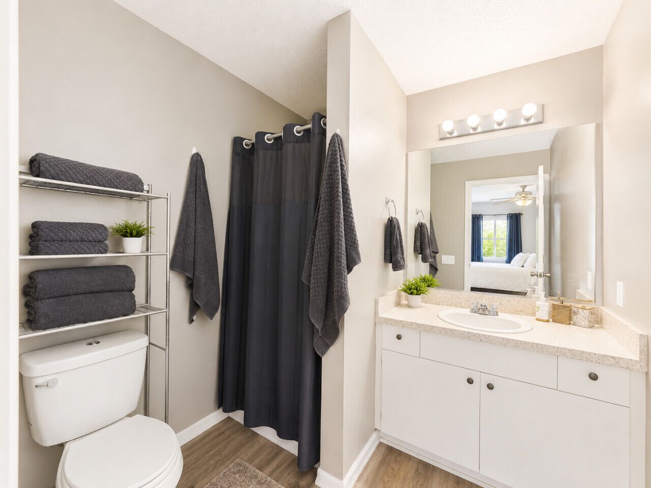 Hair dryer, towels