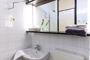 Shower, hair dryer, towels, toilet paper - Apartment with 2 bedrooms (Braunlage)