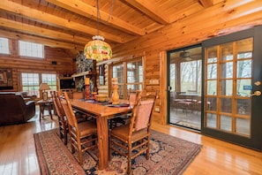 Dining - Unique Log Cabin, Hudson Riverfront, minutes to Saratoga (Melrose)