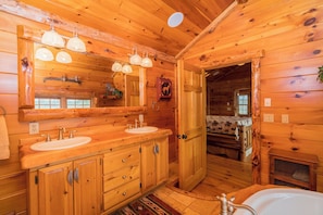 Bathroom - Unique Log Cabin, Hudson Riverfront, minutes to Saratoga (Melrose)