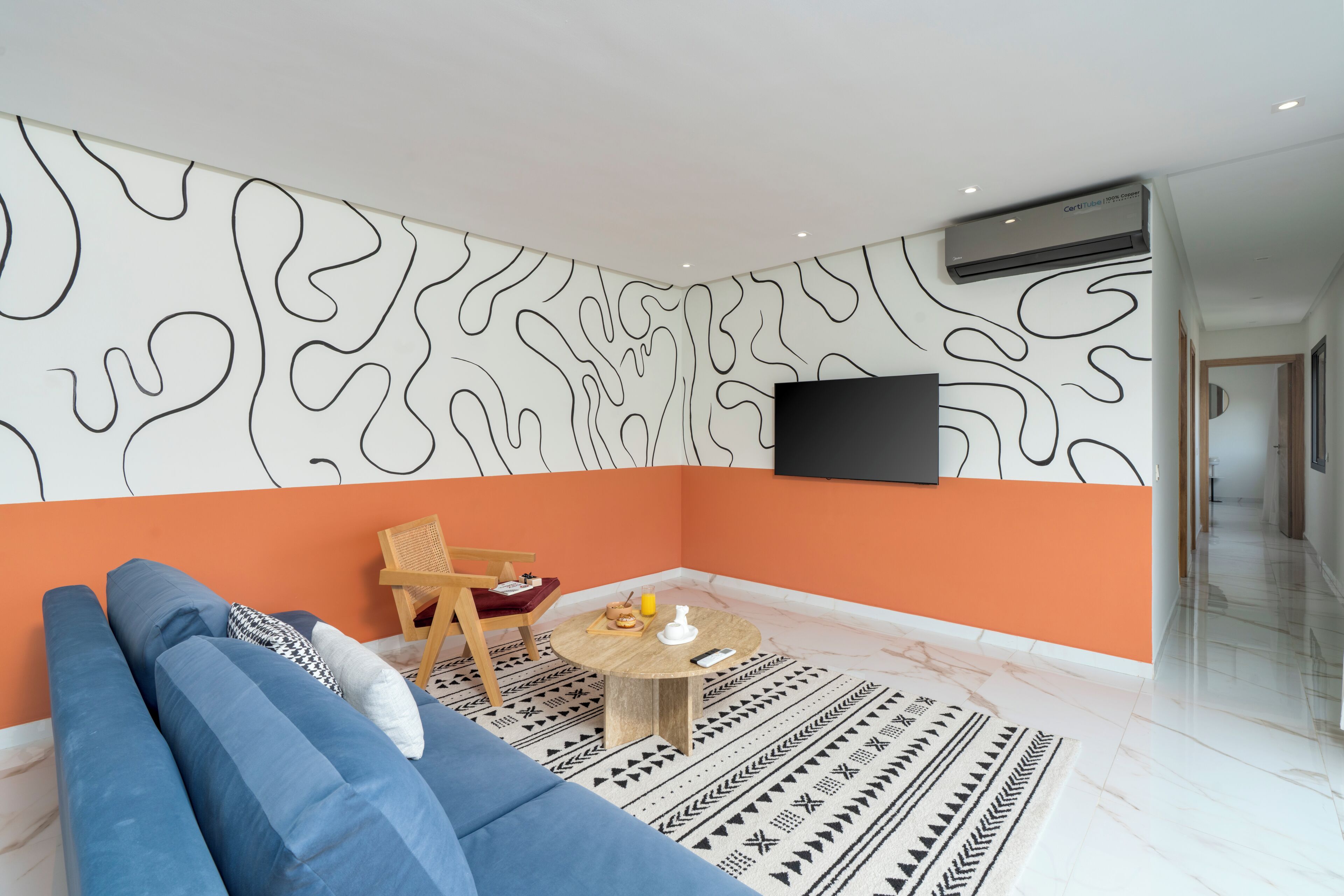 Apartment, City View | Living area | 121-cm Smart TV with digital channels, pay movies