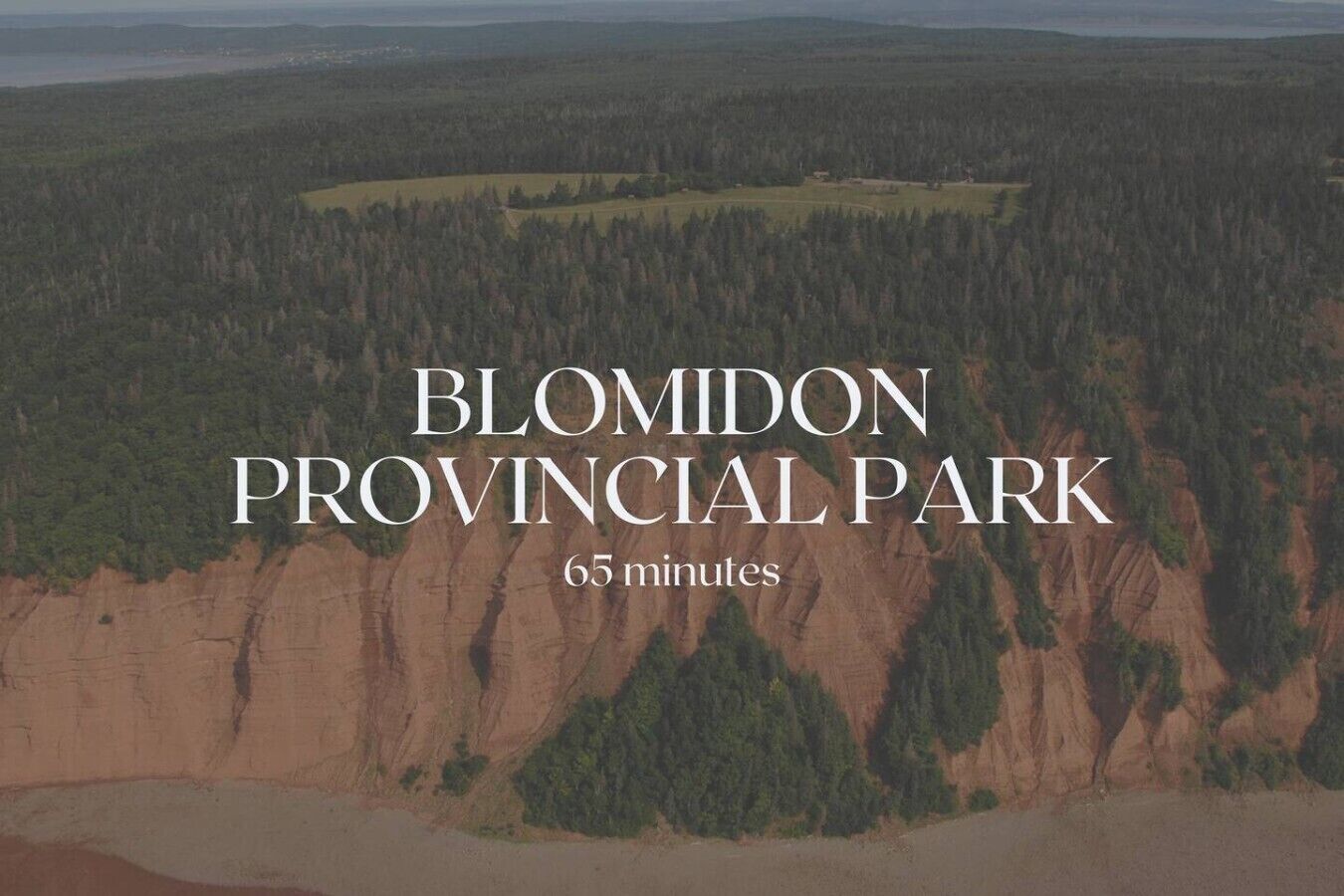 Vista de Blomidon Provincial Park, con una zona boscosa y un acantilado.
