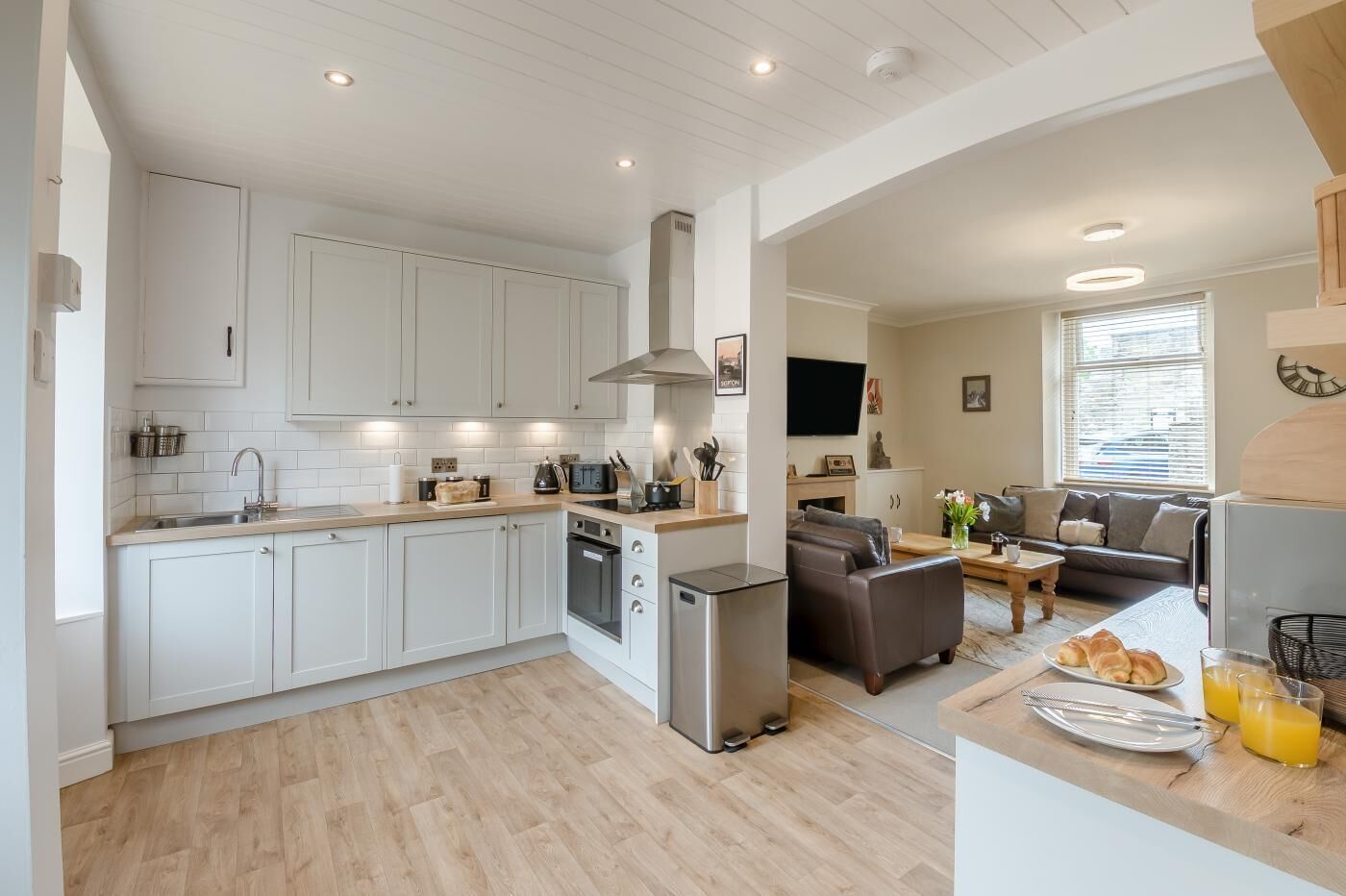 Microwave, oven, dishwasher, high chair