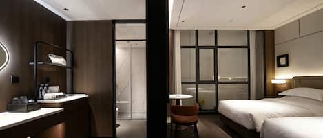 Habitación Confort con 2 camas individuales | Espacio para trabajar con laptop, wifi gratis y ropa de cama
