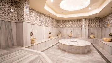 Behandlingsrom for par, badstue, tyrkisk bad/hamam og kroppsbehandlinger