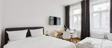 Desk, WiFi, bed sheets