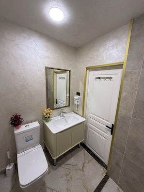 Phòng Deluxe, 1 giường cỡ king, quang cảnh thành phố | Phòng tắm | Buồng tắm vòi sen, đồ dùng nhà tắm miễn phí, máy sấy tóc