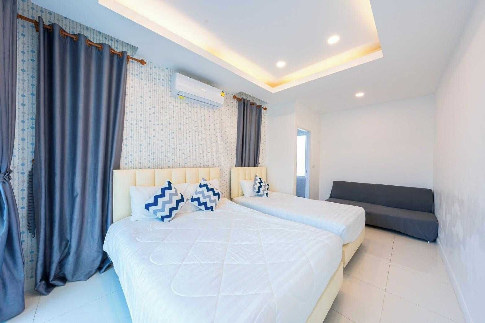 Family Three-bedroom pool Villa | Escrivaninha, Wi-Fi de cortesia, roupa de cama