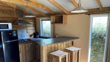 Réfrigérateur, micro-ondes, plaque de cuisson, lave-vaisselle
