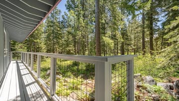 View looking towards backyard from rear deck