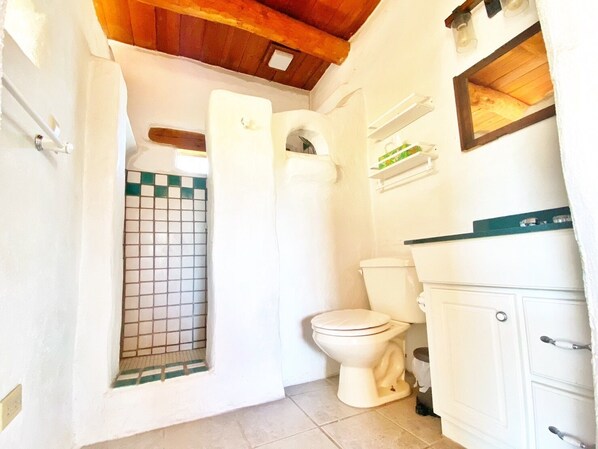 Towels, soap, shampoo, toilet paper