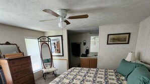 A bedroom with a bed, dresser, vanity, and a ceiling fan. - Serene two bedroom mobile home with AC in Murphy, ID.
Outdoor recreation galore! (Murphy)