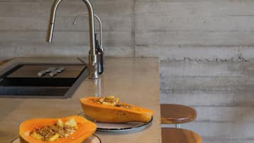 Luxury Bungalow, Garden View | Private kitchen | Espresso maker, electric kettle