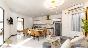 Villa, 6 Bedrooms, Private Pool, Mountain View | Living area | 42-inch Smart TV with cable channels, Netflix, streaming services - Terra Calm Mountain View Villa Da Nang (Son Tra)