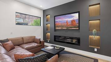 TV, fireplace, offices