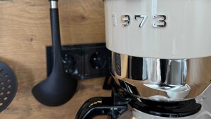 A kitchen appliance with the year '1973' on it. - Studio no. 3 newly furnished modern vacation in Wöhrden near Büsum (Wöhrden)