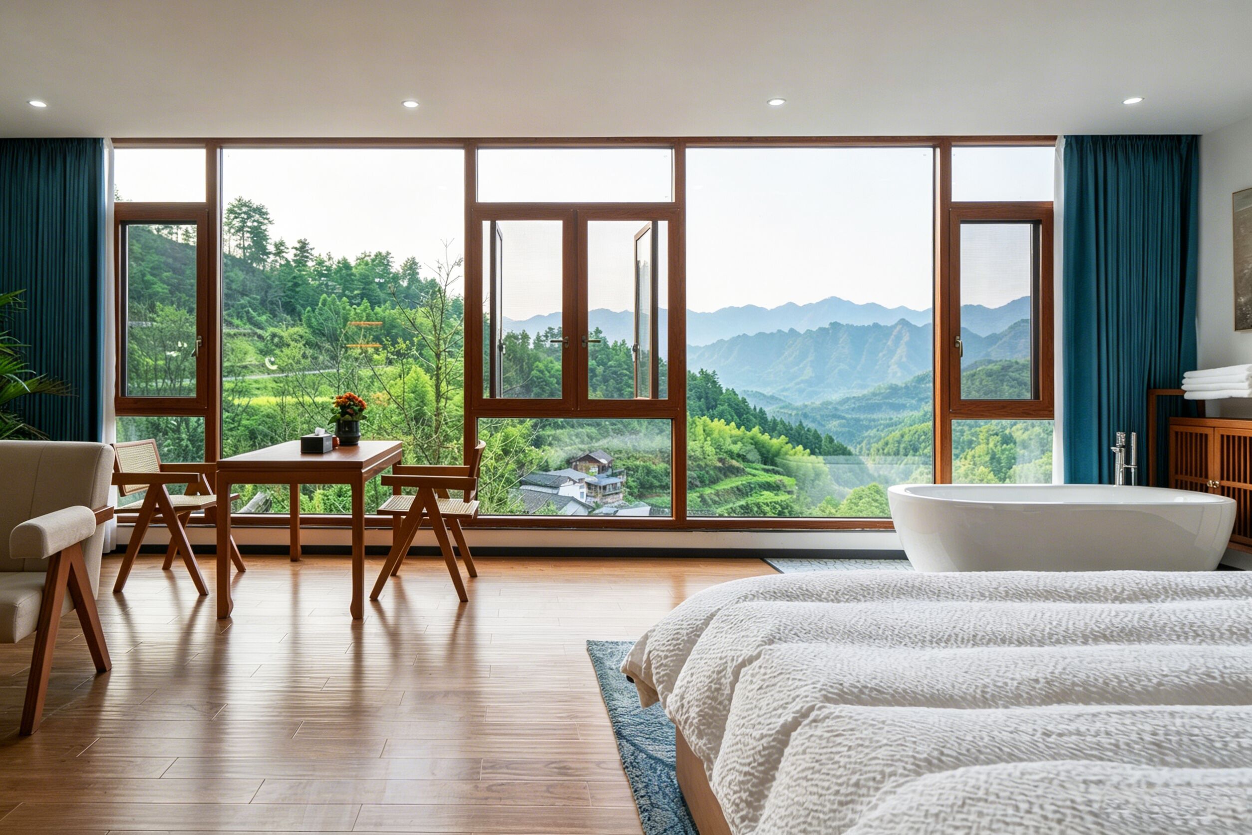 Luxury Double Room, 1 King Bed, Hot Tub, Hill View | View from room