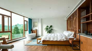 Down duvets, blackout curtains, iron/ironing board, free WiFi