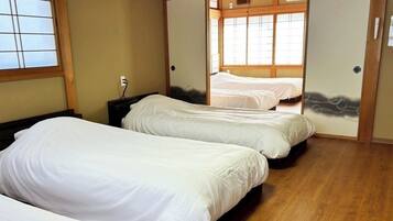 Desk, free WiFi, bed sheets