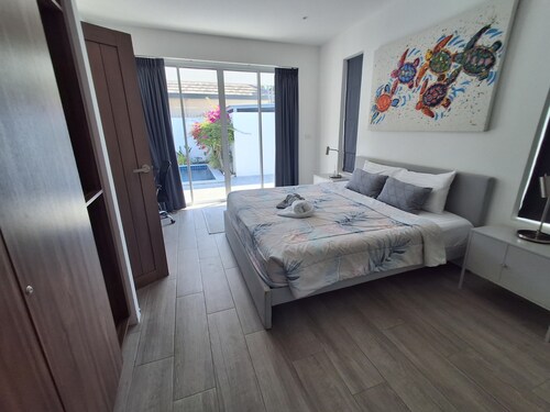 2-Bedroom Villa with 2 BTHR, Private Pool, Quiet Beach Just 2-Minute Walk Away