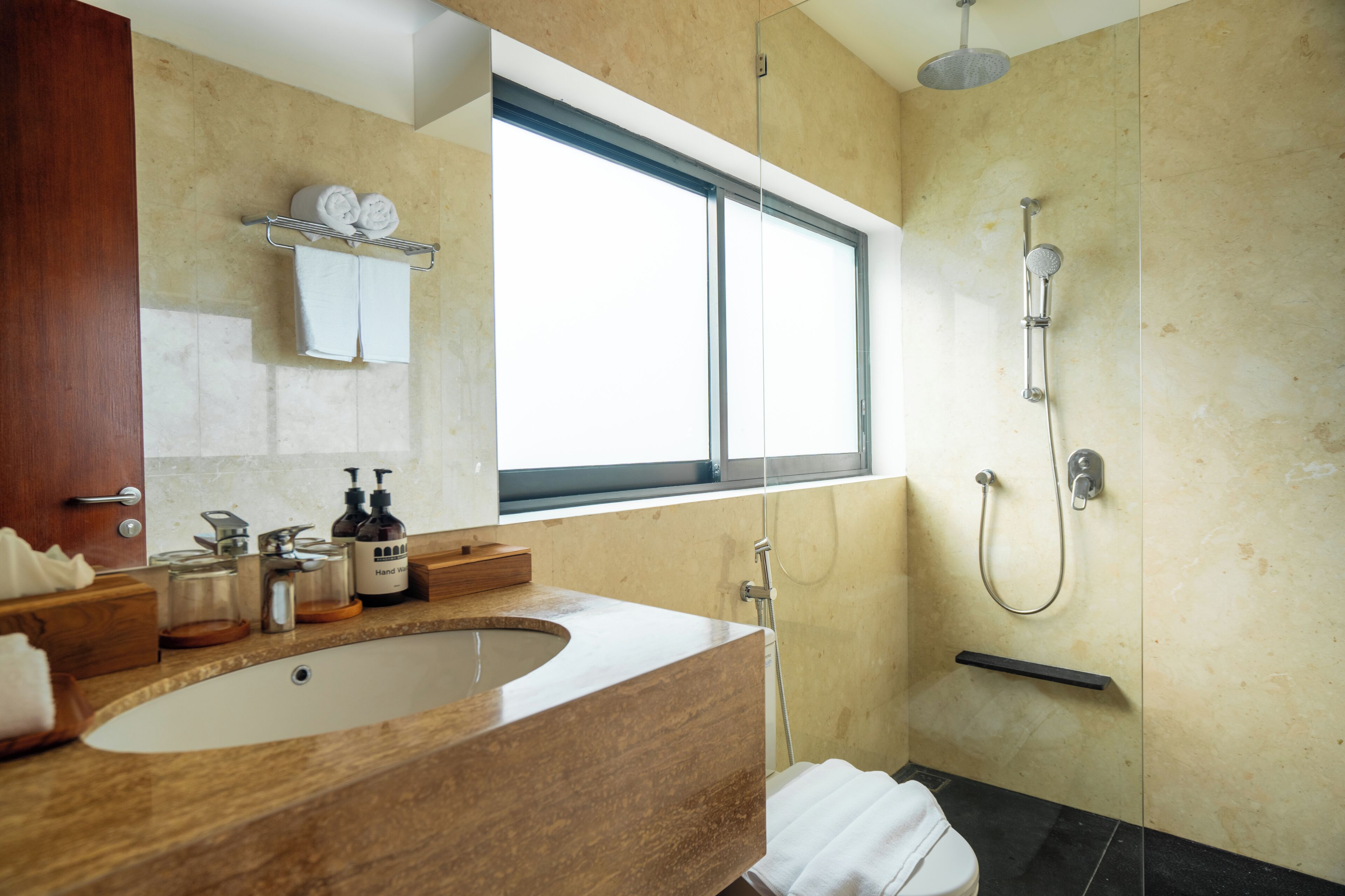 Villa | Bathroom | Shower, free toiletries, towels, soap