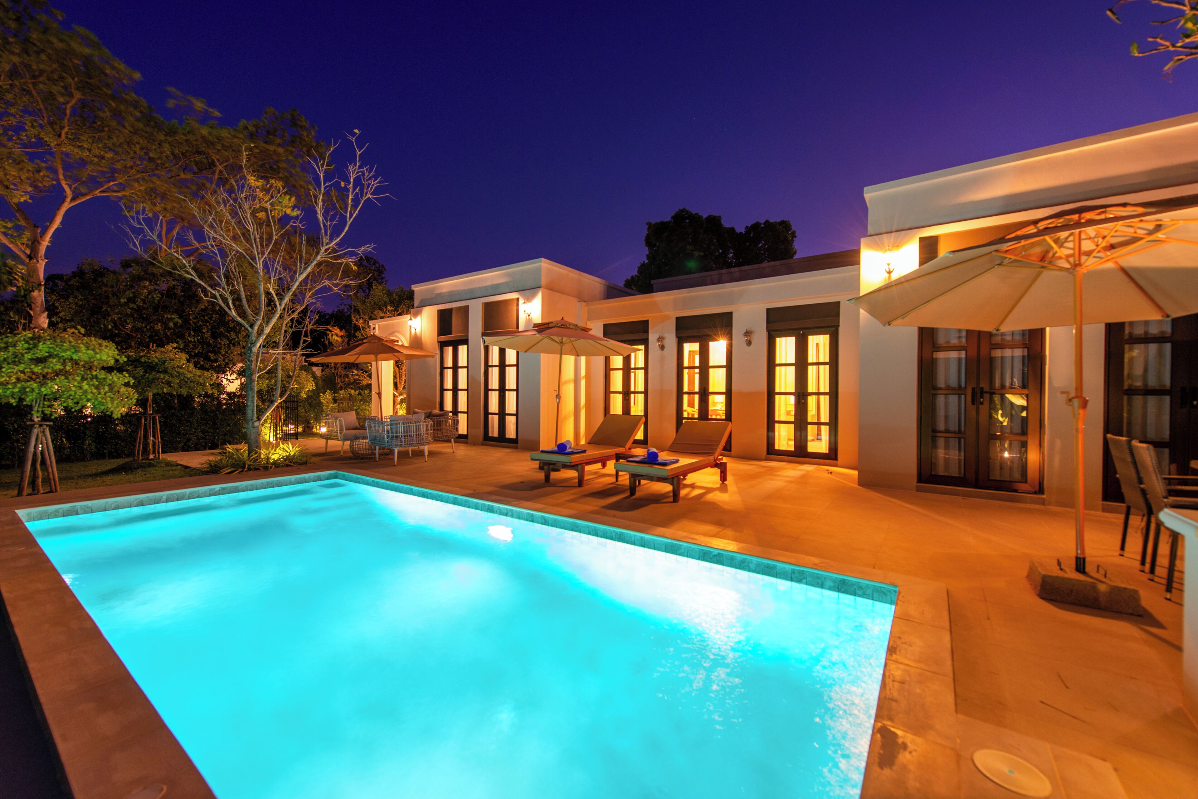 Three-Bedroom Pool Villa | Minibar, in-room safe, WiFi (free), bed sheets