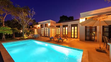 Three-Bedroom Pool Villa | Minibar, in-room safe, WiFi (free), bed sheets