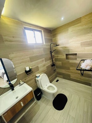 Serviettes fournies, savon, papier toilette