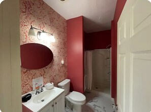 Shower, hair dryer, towels, soap - Simple and Comfortable Queen Bedroom Escape - at the YWCA Westfield (Westfield)