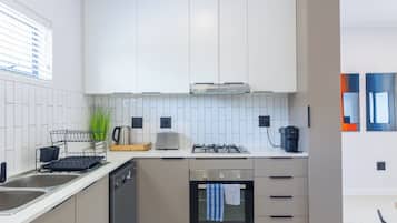Luxury Apartment, 3 Bedrooms, Balcony | Private kitchen | Espresso maker, full-size fridge, microwave, oven