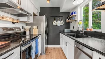 Fridge, oven, stovetop, dishwasher