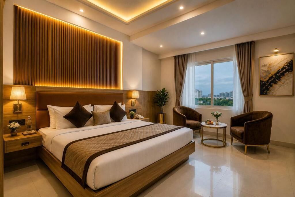 Desk, free WiFi, bed sheets