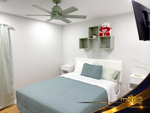 3 habitaciones, tabla de planchar con plancha, wifi y ropa de cama 