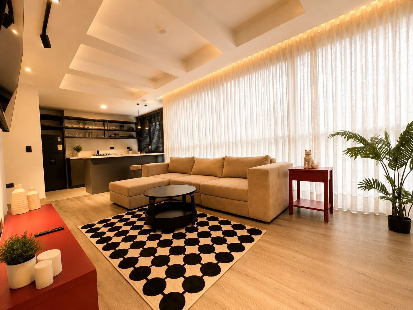 Blackout drapes, WiFi (free), bed sheets