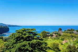 A coastal landscape with a clear view of the sea, lush greenery, and a small building. - YourHome - La Terrazza nel Blu (Piano di Sorrento)
