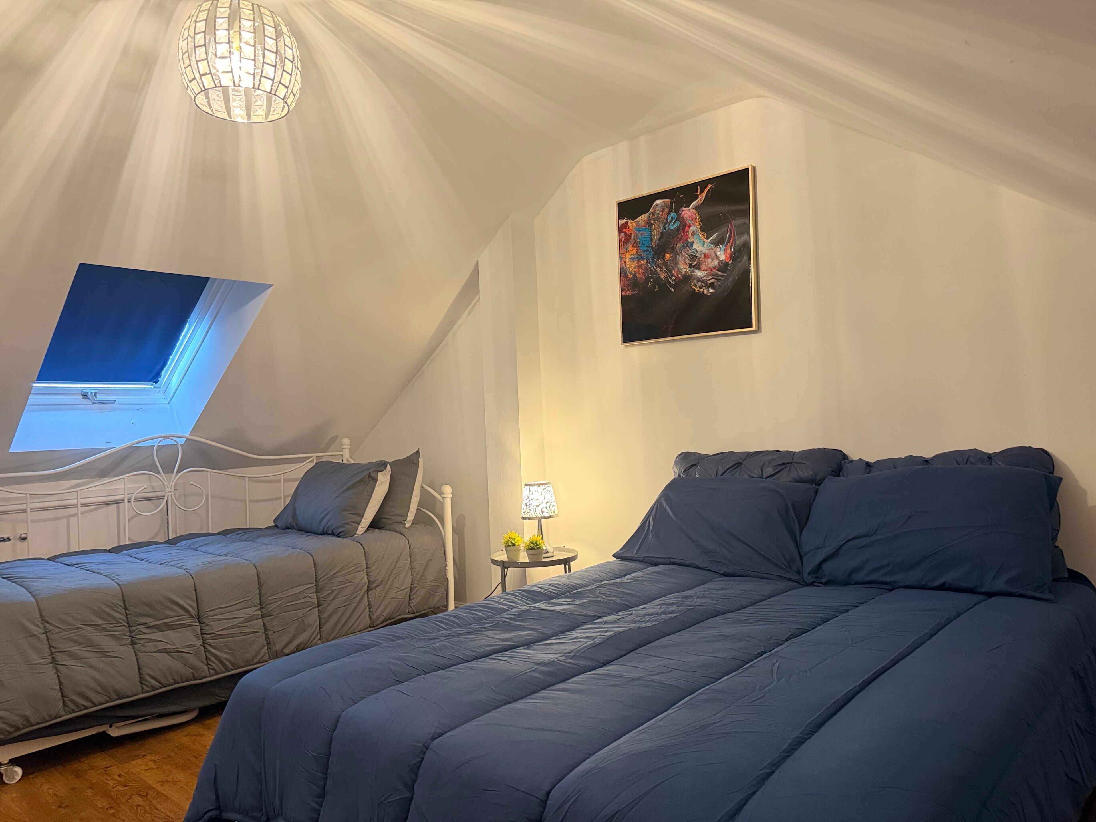 3 habitaciones, tabla de planchar con plancha y wifi gratis 