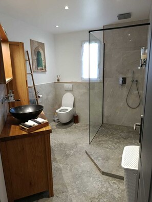 Shower, hair dryer, towels, soap - 78 m² fully air-conditioned house "L'Ébène (Brasles)