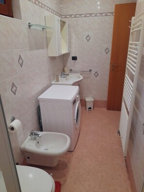 Dusche, Haartrockner, Bidet, Handtücher