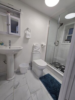 Bathroom - Harvard Sq 1bedroom apt free parking/garden/own entrance walk to T&Charles River (Cambridge)
