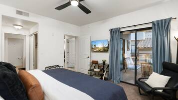 Desk, iron/ironing board, WiFi, bed sheets