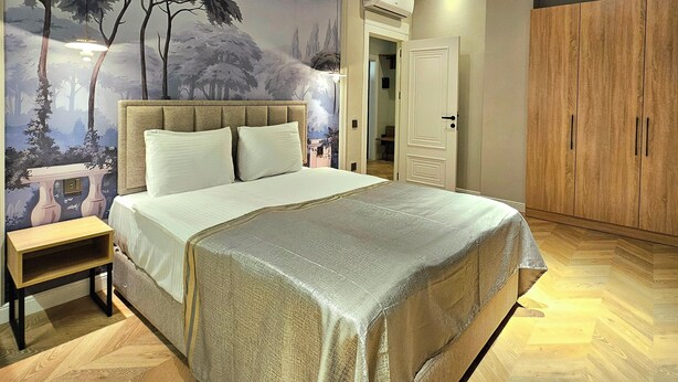 Departamento Deluxe, 2 habitaciones, vista a la ciudad | Ropa de cama de alta calidad y camas con pillow-top 
