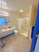Quarto família, várias camas, acessível para pessoas com deficiência física, varanda | Banheiro