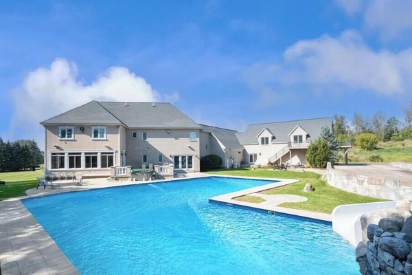 Backyard Exterior | Waterslide | In-ground pool