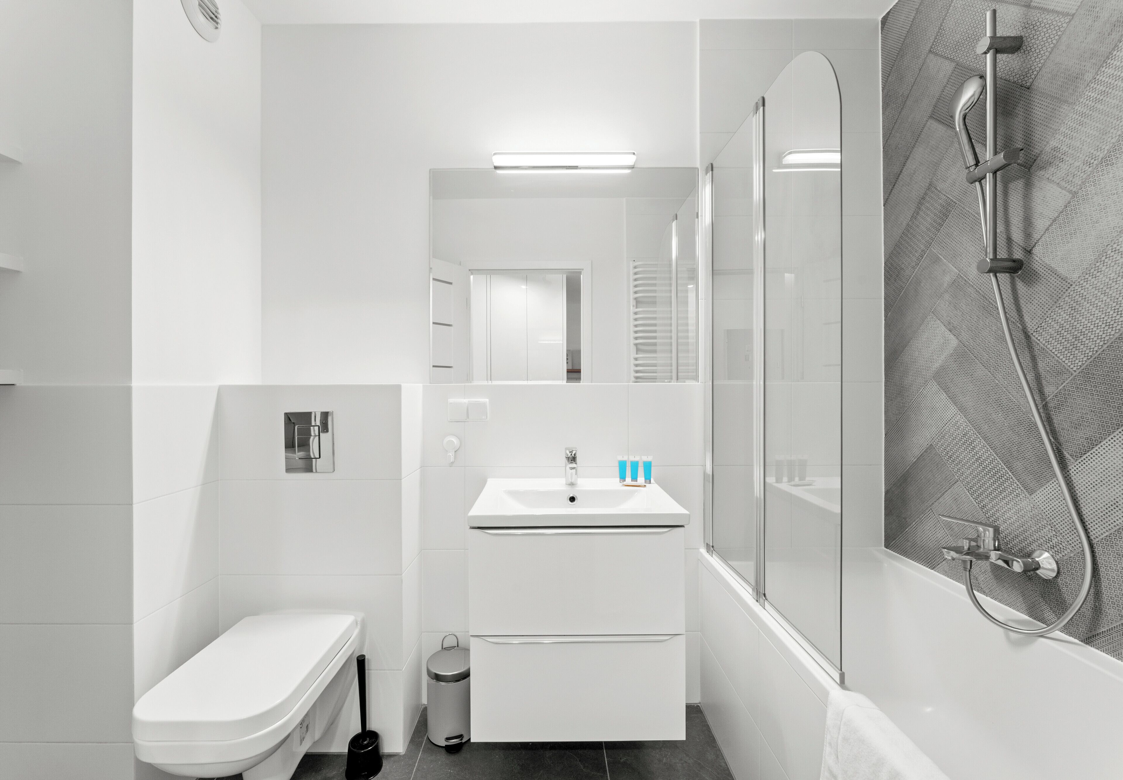 Hair dryer, towels
